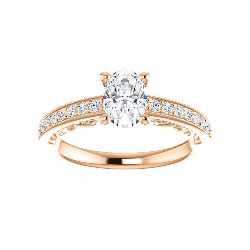 The Amelia Moissanite oval moissanite engagement ring solitaire setting rose gold