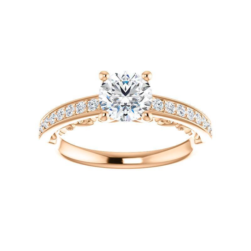 The Amelia Lab Diamond round engagement ring solitaire setting rose gold
