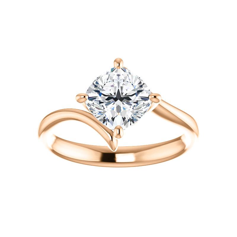 The Interlace Cushion Moissanite Engagement Ring Solitaire Setting Rose Gold