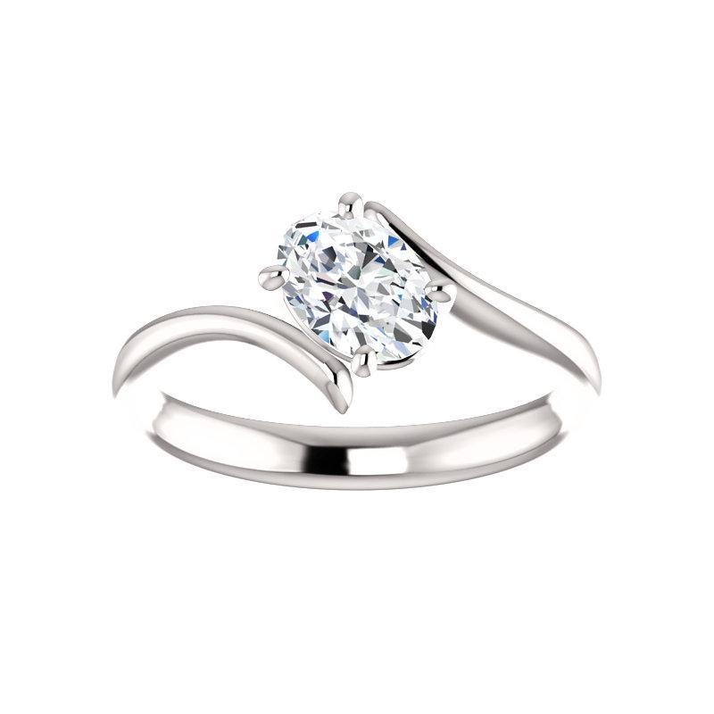 The Interlace Oval Moissanite Engagement Ring Solitaire Setting White Gold