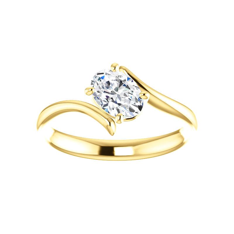 The Interlace Oval Moissanite Engagement Ring Solitaire Setting Yellow Gold
