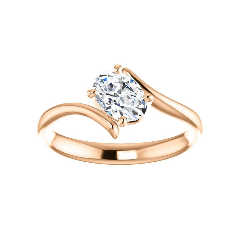 The Interlace Oval Moissanite Engagement Ring Solitaire Setting Rose Gold