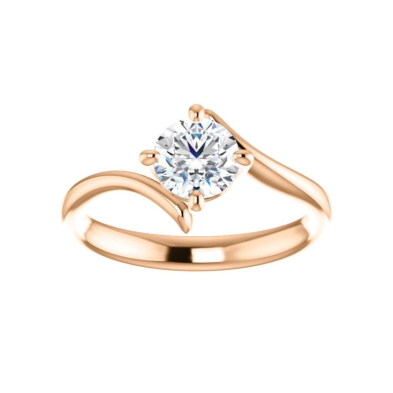The Interlace Round Moissanite Engagement Ring Solitaire Setting Rose Gold
