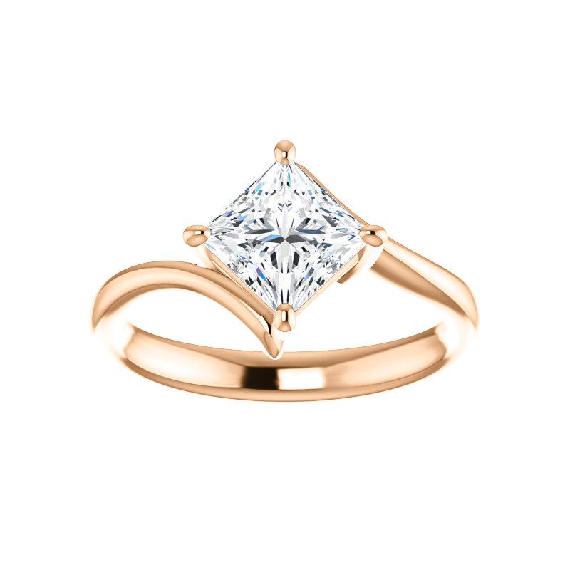 The Interlace Princess Moissanite Engagement Ring Solitaire Setting Rose Gold
