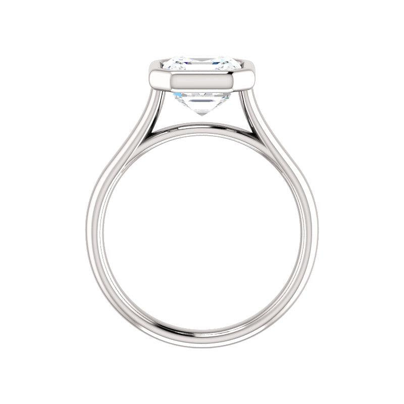 The Debra Asscher Moissanite Engagement Ring Rope Solitaire Setting White Gold Side Profile