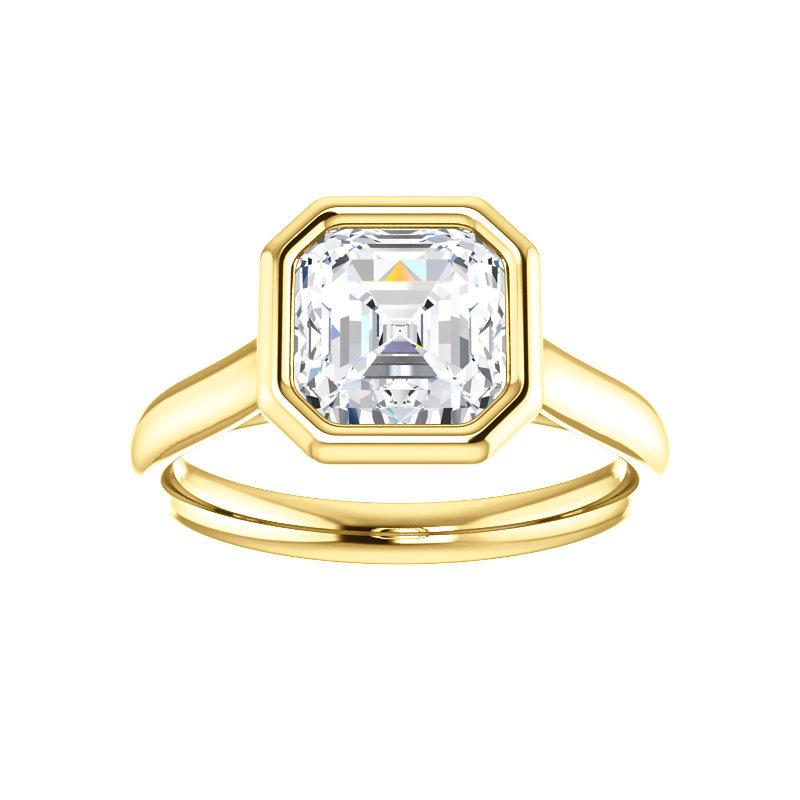 The Debra Asscher Moissanite Engagement Ring Rope Solitaire Setting Yellow Gold