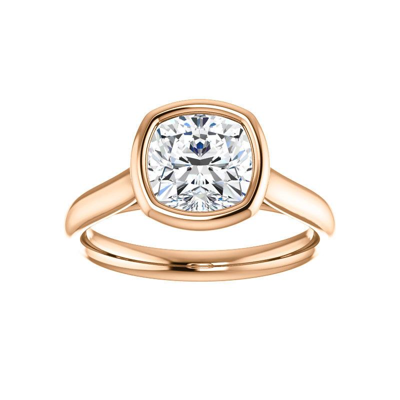 The Debra Cushion Moissanite Engagement Ring Rope Solitaire Setting Rose Gold