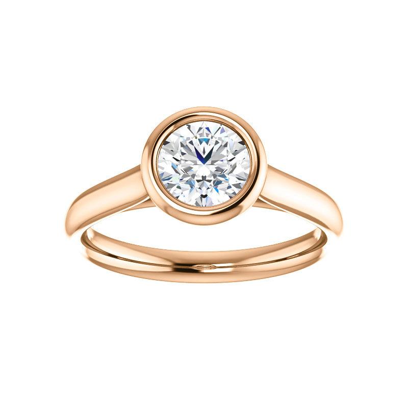 The Debra Round Moissanite Engagement Ring Rope Solitaire Setting Rose Gold