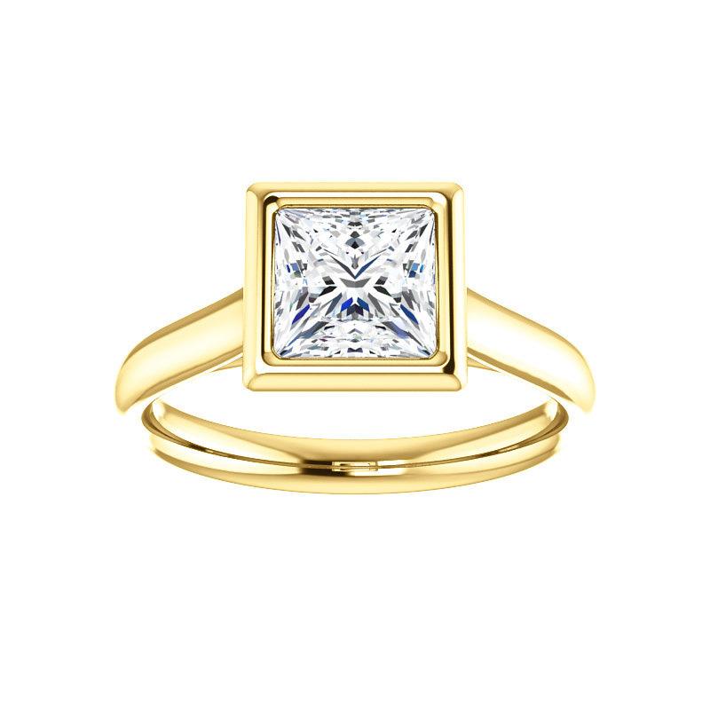 The Debra Princess Lab Diamond Engagement Ring Rope Solitaire Setting Yellow Gold