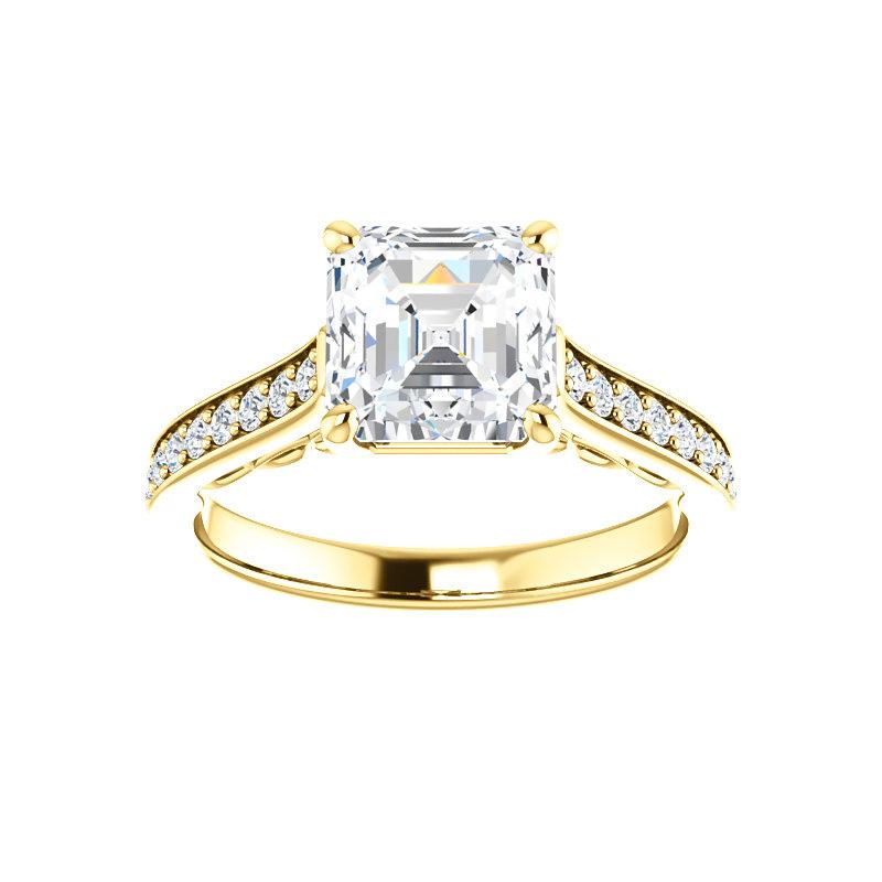 The Andrea Asscher Moissanite Ring diamond engagement ring solitaire setting yellow gold