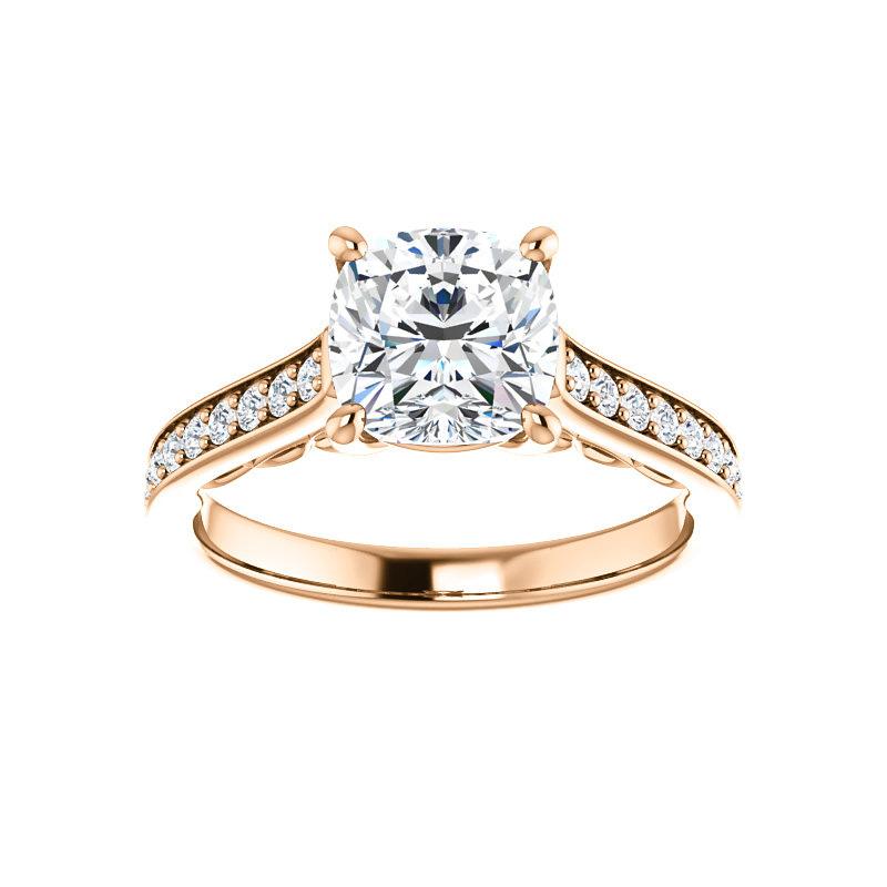 The Andrea Cushion Moissanite Ring diamond engagement ring solitaire setting rose gold