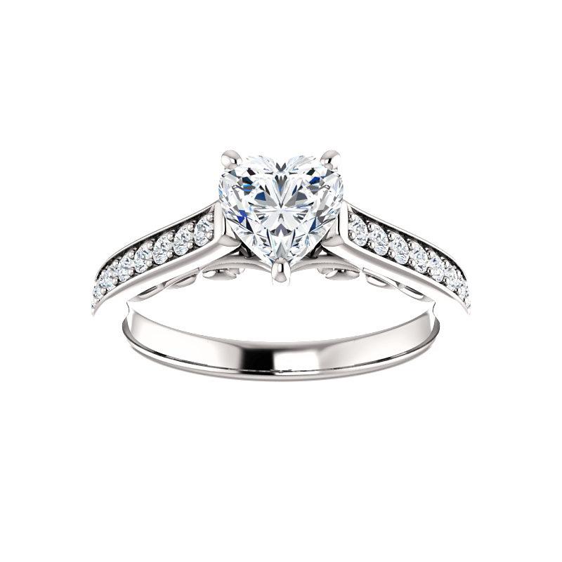 The Andrea Heart Moissanite Ring diamond engagement ring solitaire setting white gold