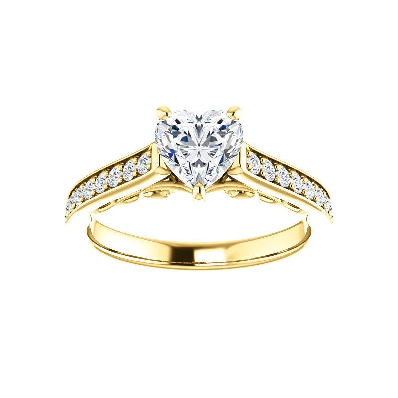 The Andrea Heart Moissanite Ring diamond engagement ring solitaire setting yellow gold