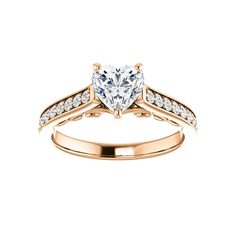 The Andrea Heart Moissanite Ring diamond engagement ring solitaire setting rose gold