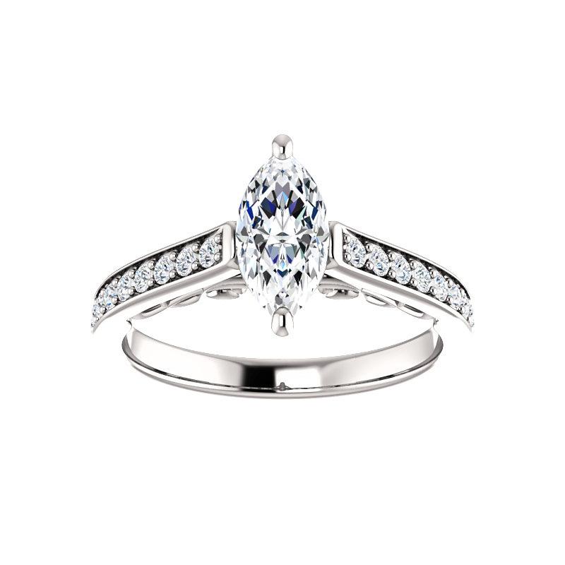 The Andrea Marquise Moissanite Ring diamond engagement ring solitaire setting white gold