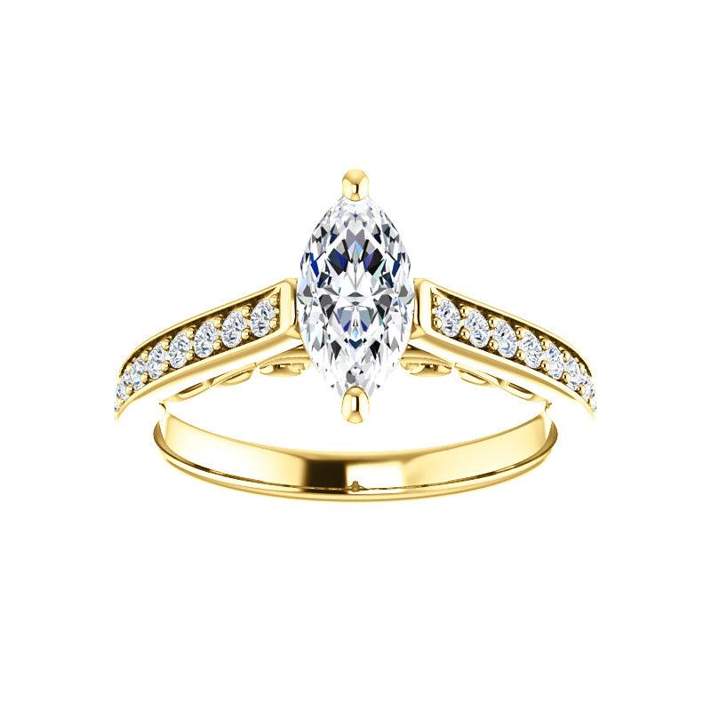 The Andrea Marquise Lab Diamond Ring diamond engagement ring solitaire setting yellow gold