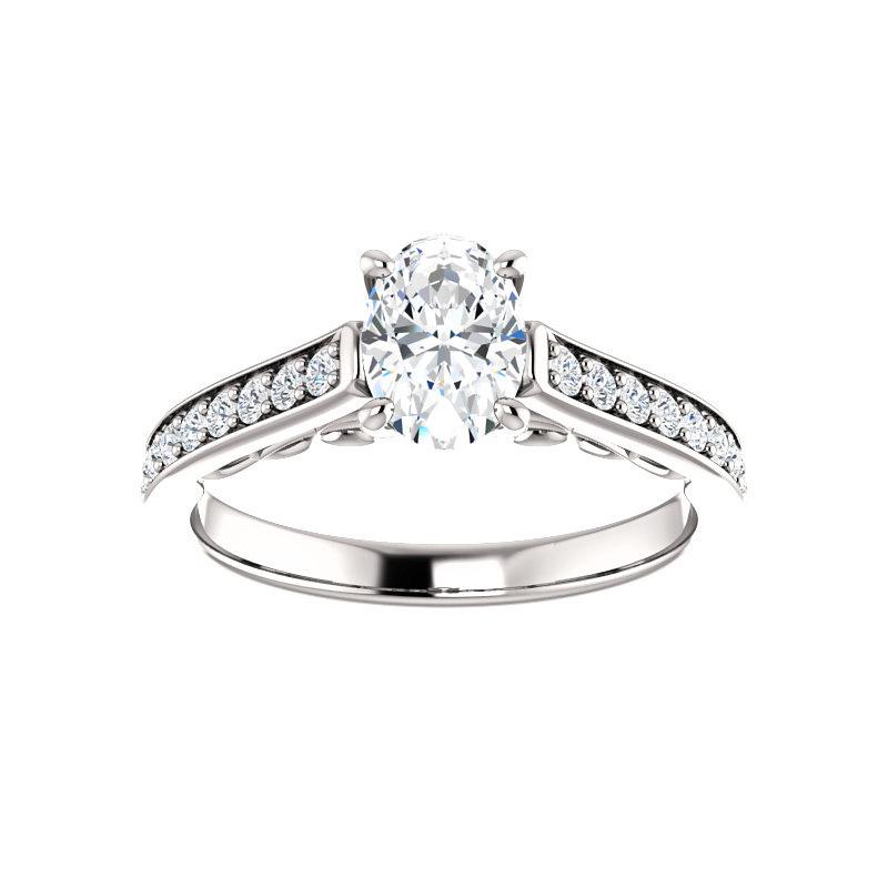 The Andrea Oval Moissanite Ring diamond engagement ring solitaire setting white gold
