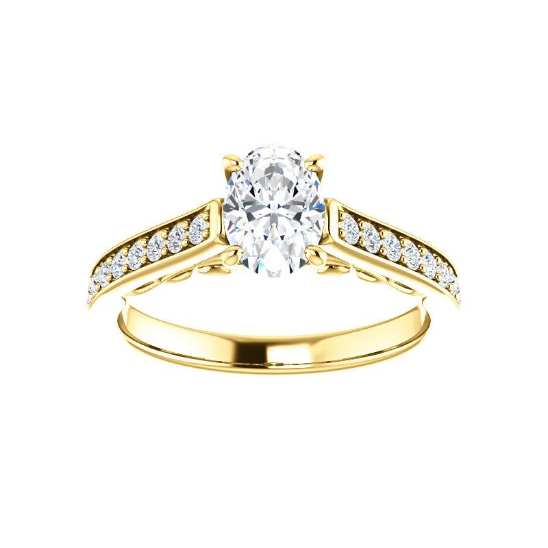 The Andrea Oval Moissanite Ring diamond engagement ring solitaire setting yellow gold