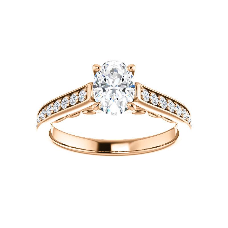 The Andrea Oval lab diamond ring diamond engagement ring solitaire setting rose gold