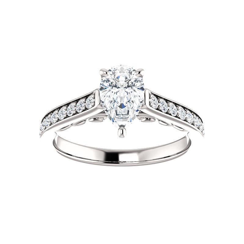 The Andrea Pear Lab Diamond Ring diamond engagement ring solitaire setting white gold