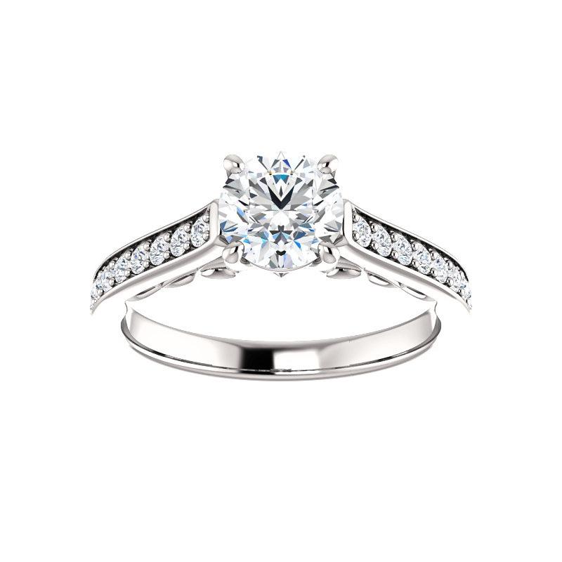 The Andrea Round Moissanite Ring diamond engagement ring solitaire setting white gold