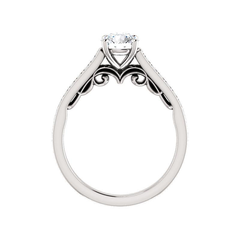 The Andrea Round Lab Diamond Ring diamond engagement ring solitaire setting white gold side profile