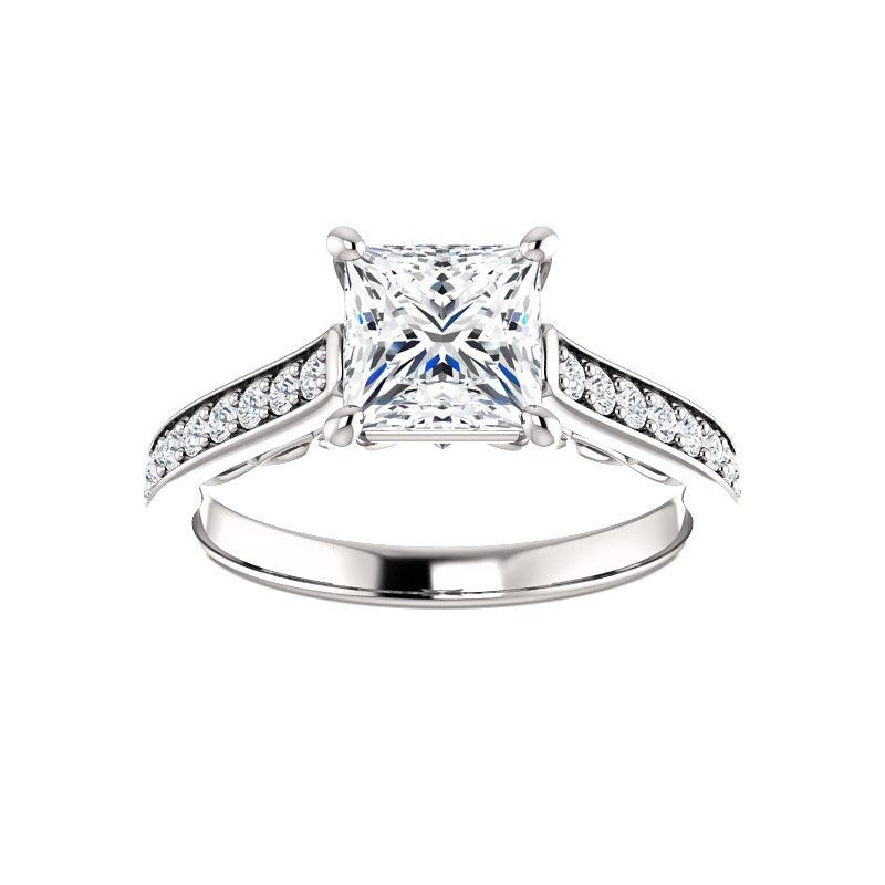 The Andrea Princess Moissanite Ring diamond engagement ring solitaire setting white gold