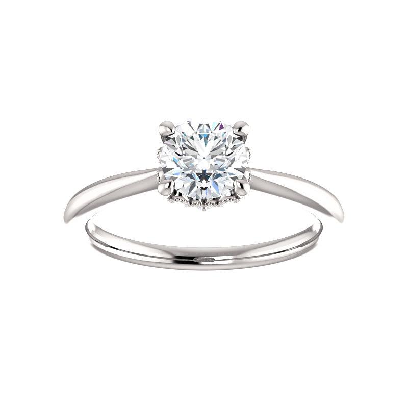 The Kelsea Round Moissanite Engagement Ring Rope Solitaire Setting White Gold