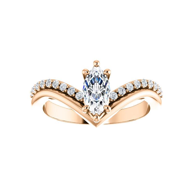 The Nelda Lab Diamond marquise Lab Diamond Engagement Ring solitaire setting rose gold