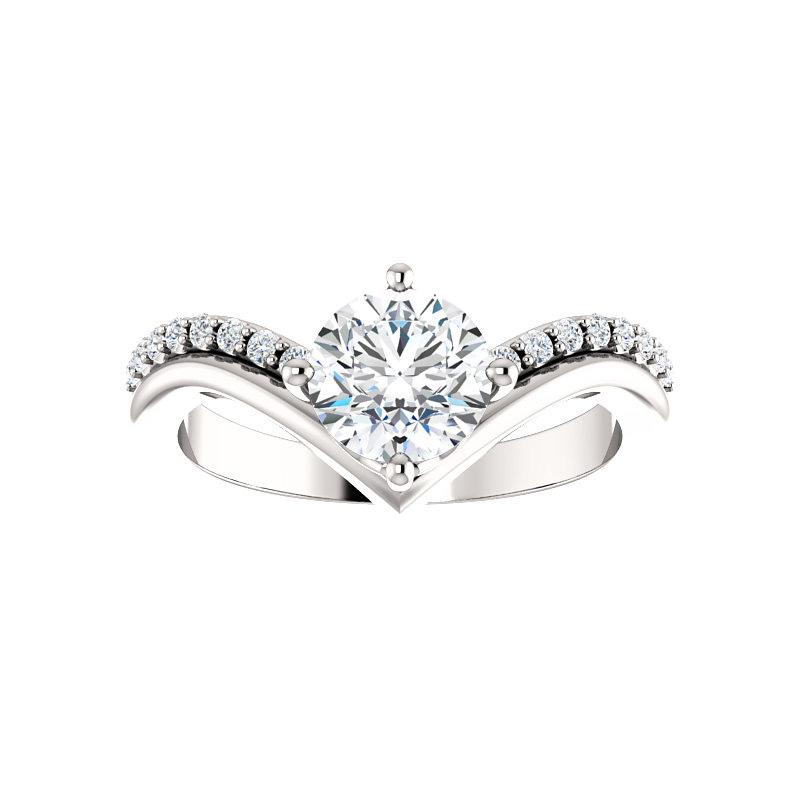 The Nelda Moissanite round moissanite engagement ring solitaire setting white gold