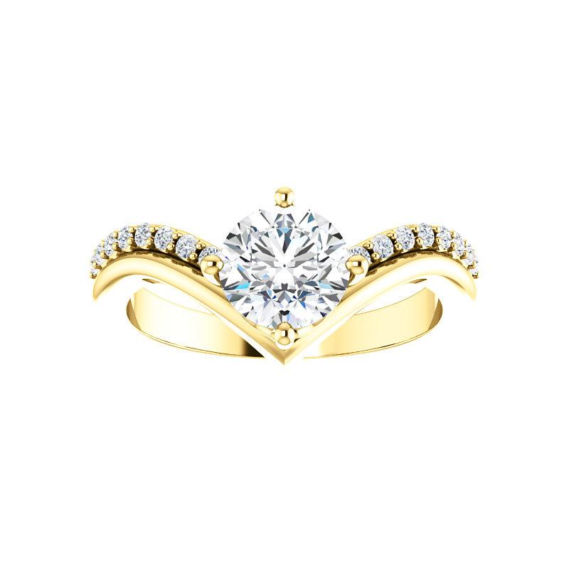 The Nelda Lab Diamond round engagement ring solitaire setting yellow gold