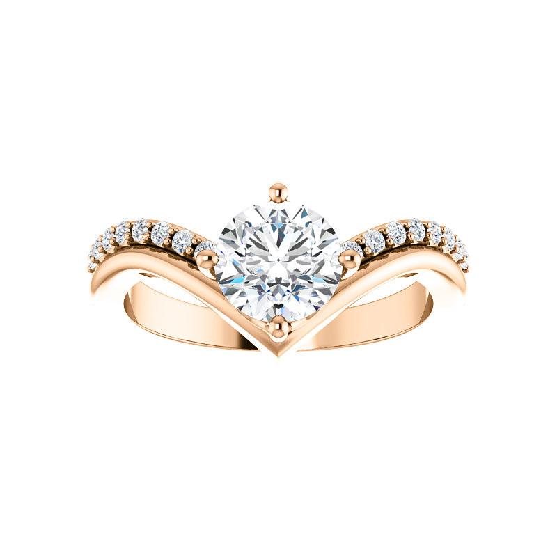 The Nelda Lab Diamond round engagement ring solitaire setting rose gold