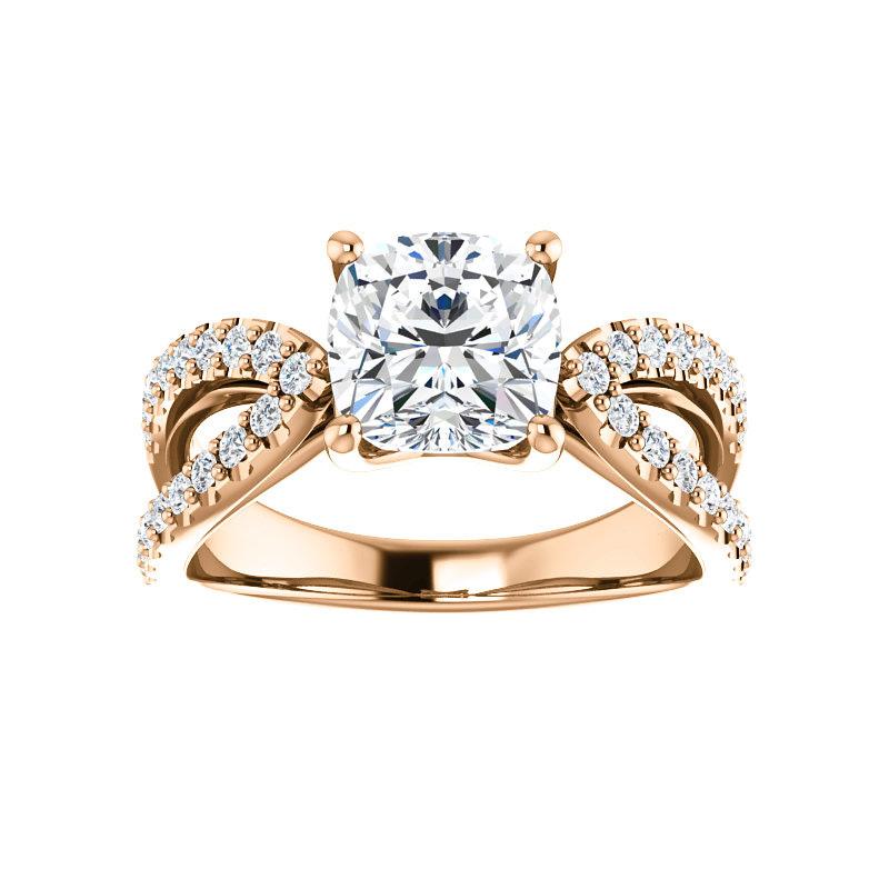 The Tia Cushion lab diamond ring engagement ring solitaire setting rose gold
