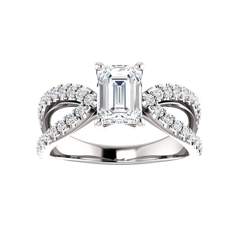 The Tia Emerald Moissanite Ring moissanite engagement ring solitaire setting white gold