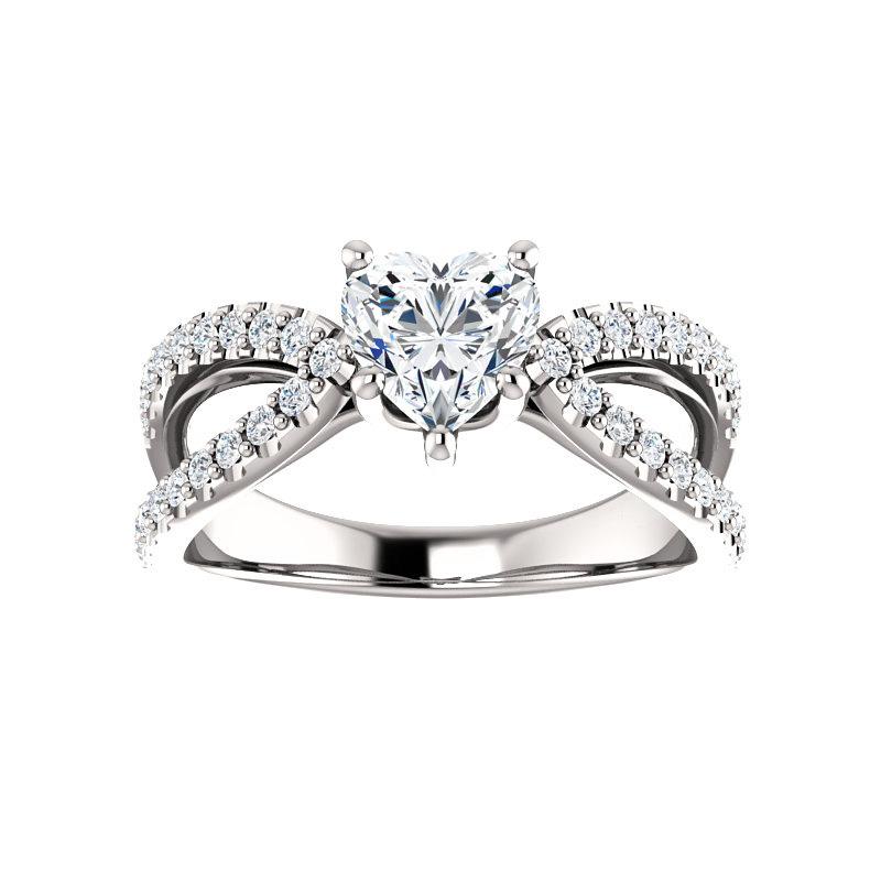The Tia Heart Moissanite Ring moissanite engagement ring solitaire setting white gold
