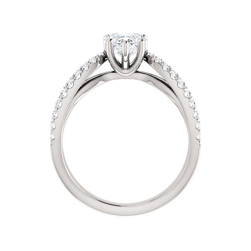The Tia Heart Moissanite Ring moissanite engagement ring solitaire setting white gold side profile