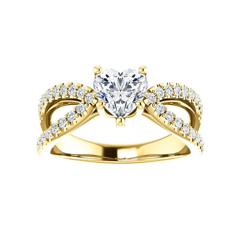 The Tia Heart Lab Diamond Ring Lab Diamond Engagement Ring solitaire setting yellow gold