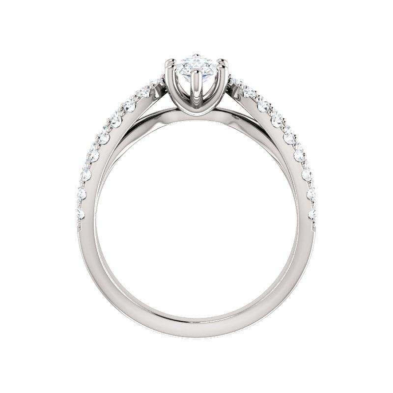 The Tia Marquise Moissanite Ring moissanite engagement ring solitaire setting white gold side profile