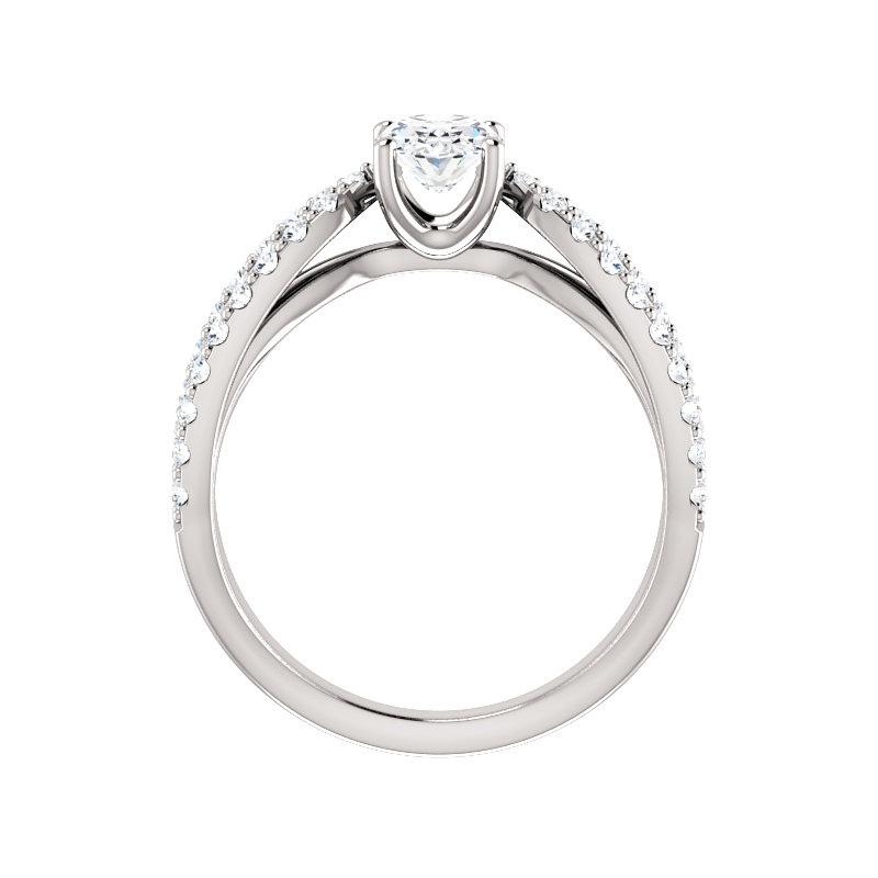 The Tia Oval lab diamond ring lab diamond engagement ring solitaire setting white gold side profile