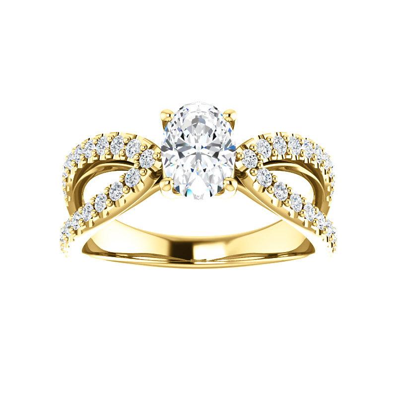 The Tia Oval Moissanite Ring moissanite engagement ring solitaire setting yellow gold