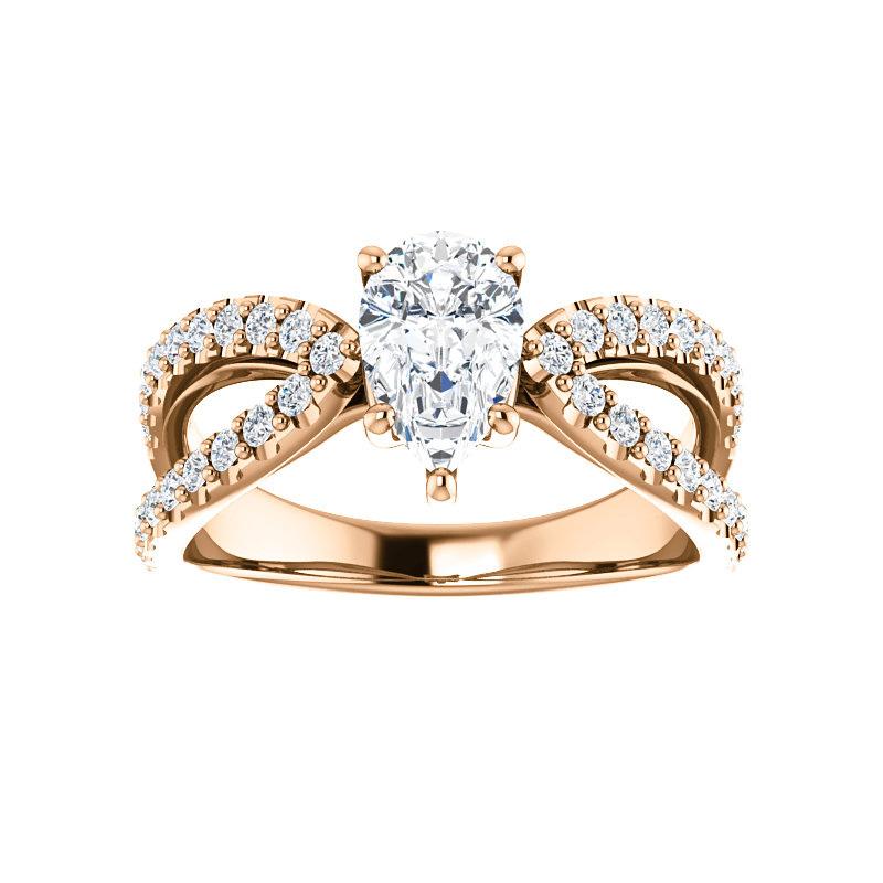 The Tia Pear Moissanite Ring moissanite engagement ring solitaire setting rose gold