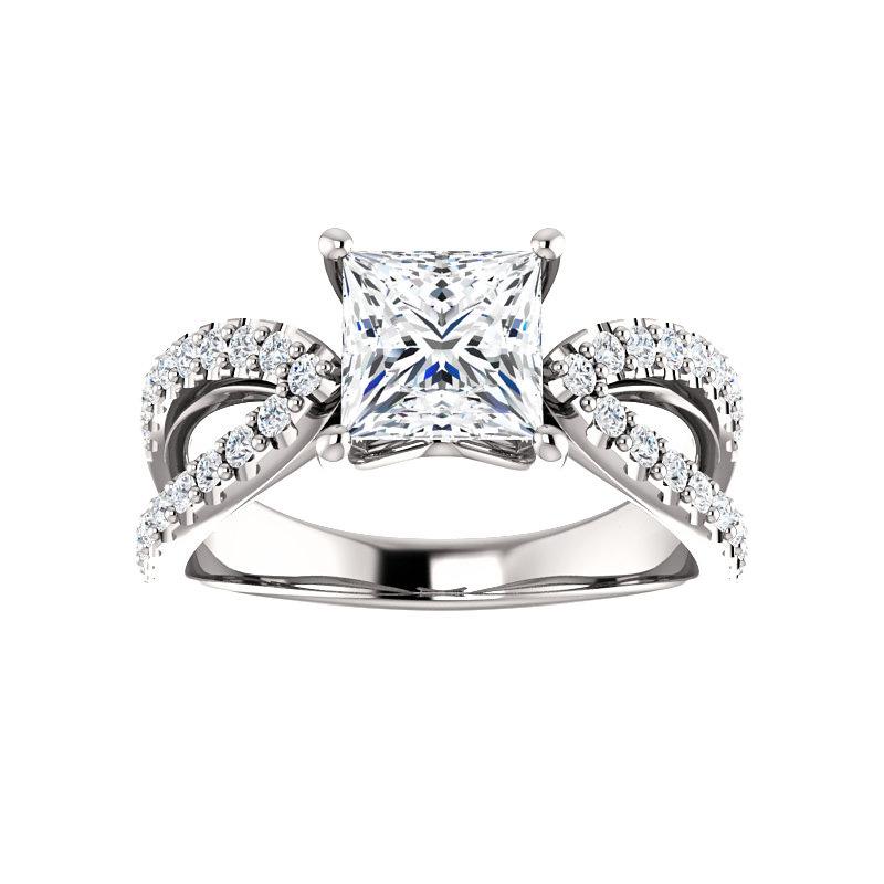 The Tia Princess Moissanite Ring moissanite engagement ring solitaire setting white gold