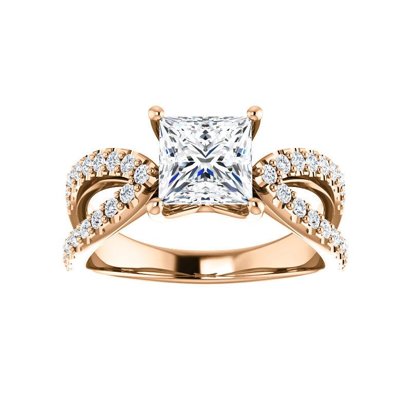 The Tia Princess Lab Diamond Ring Lab Diamond Engagement Ring solitaire setting rose gold