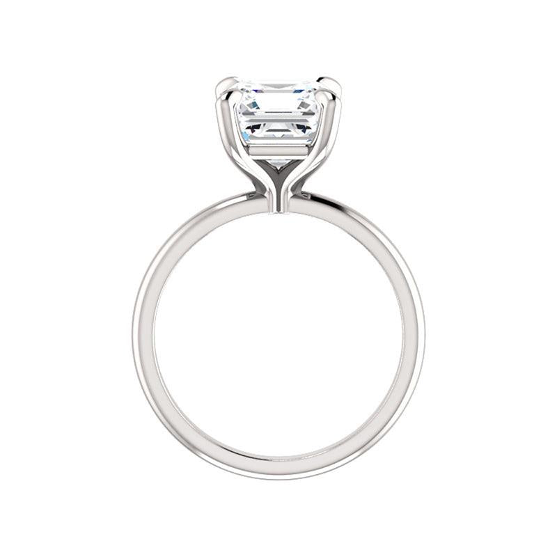 The Julie Asscher Moissanite Engagement Ring Solitaire Setting White Gold Side Profile
