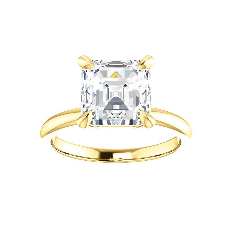 The Julie Asscher Moissanite Engagement Ring Solitaire Setting Yellow Gold