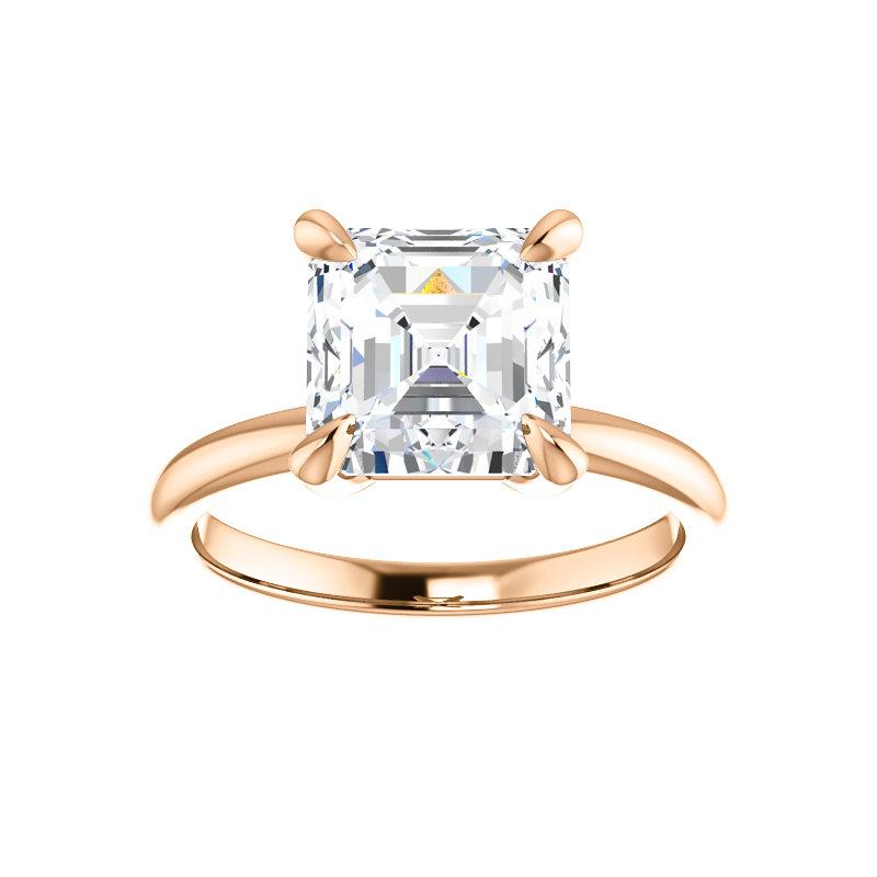 The Julie Asscher Moissanite Engagement Ring Solitaire Setting Rose Gold
