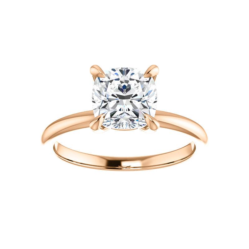 The Julie Cushion Moissanite Engagement Ring Solitaire Setting Rose Gold