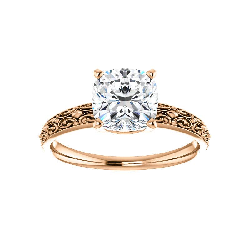 The Jolie Cushion Lab Diamond Engagement Ring Solitaire Setting Rose Gold