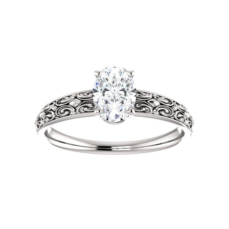 The Jolie Oval Lab Diamond Engagement Ring Solitaire Setting White Gold