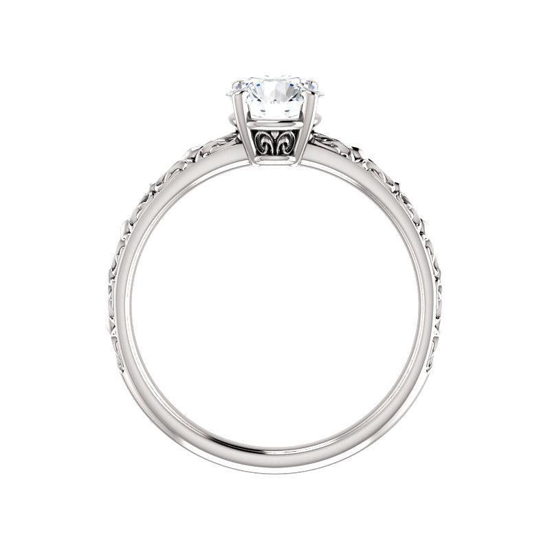 The Jolie Round Lab Diamond Engagement Ring Solitaire Setting White Gold Side Profile